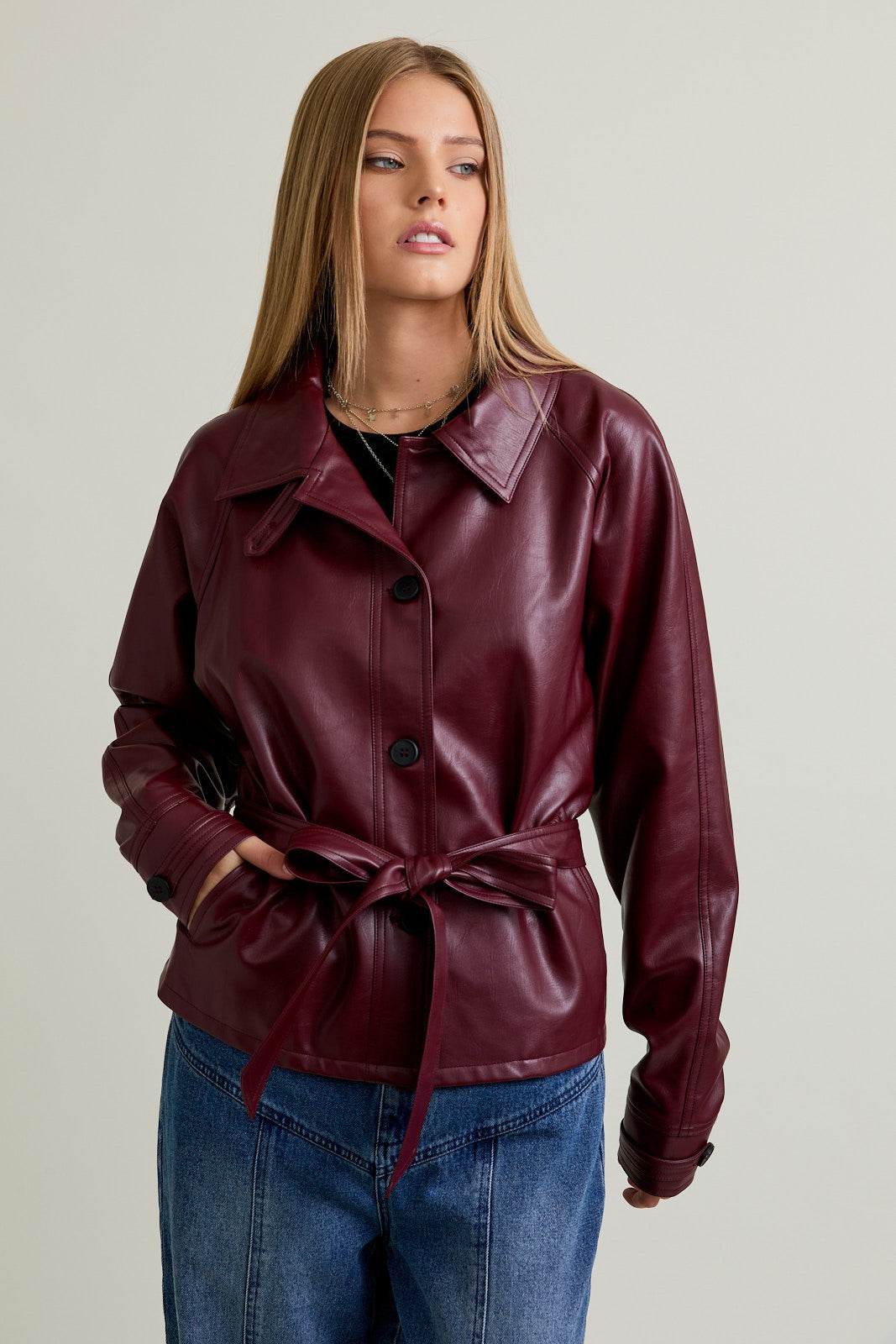 Burgundy Trench Coat