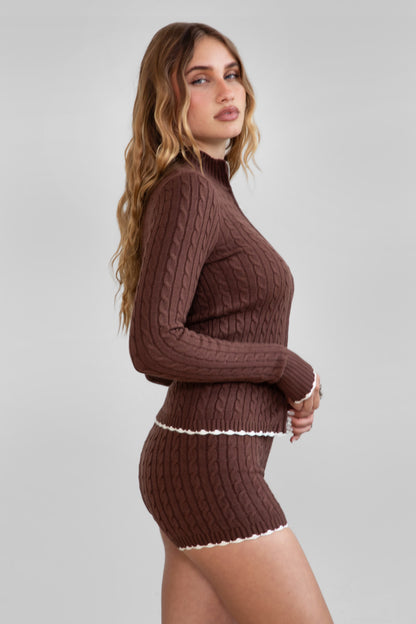Teddy Cable Knit Two Piece Set